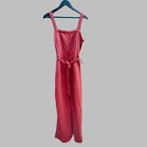 🆕  NWT C&C California ☀️ Linen Blend Red Vintage Washed Jumper - 6